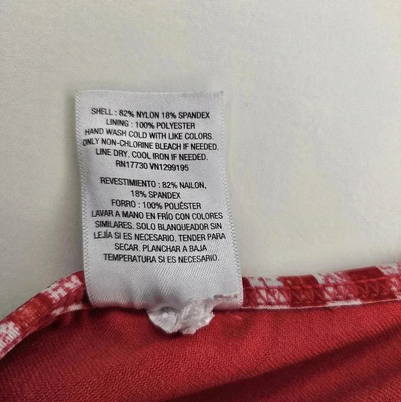 Mossimo Red White Blue Patriotic 4th Of July Swim Tankini Lined Bra Size Large - Picture 5 of 6